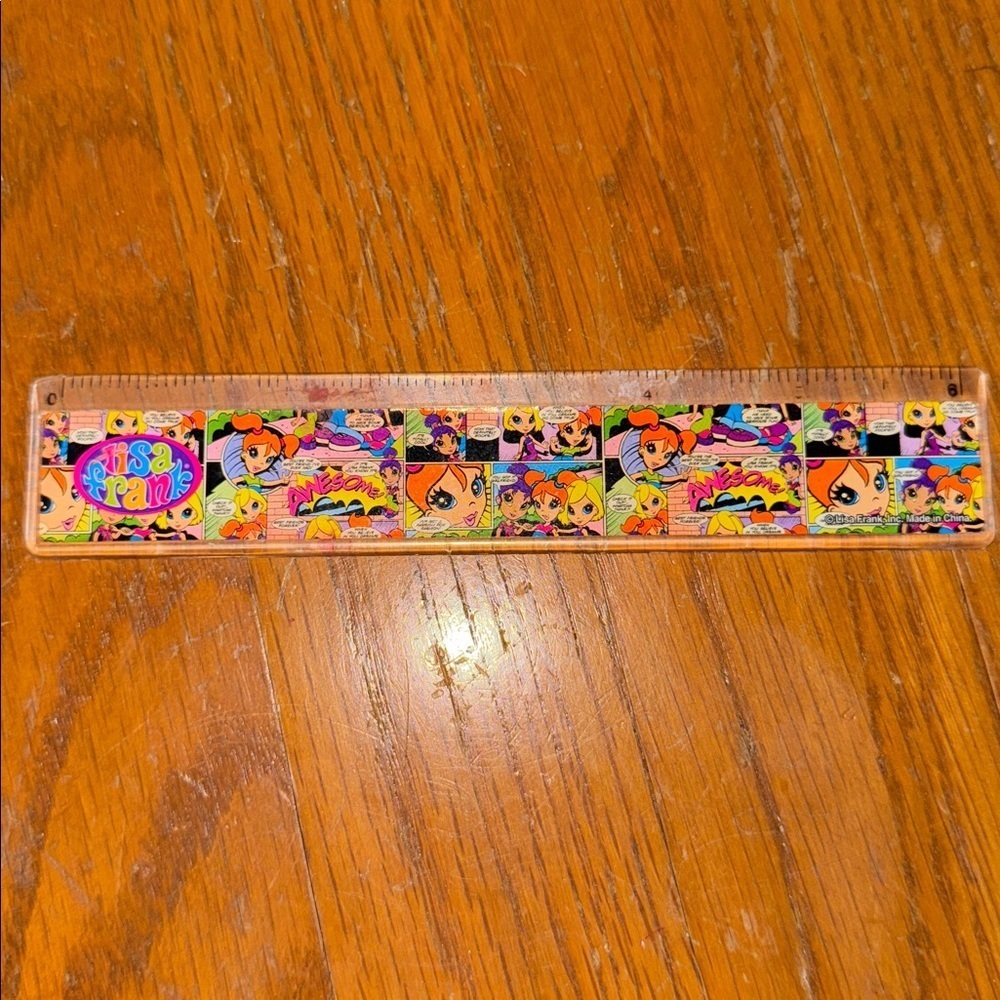 Colorful Cartoon Ruler 6 inch Lisa frank RARE